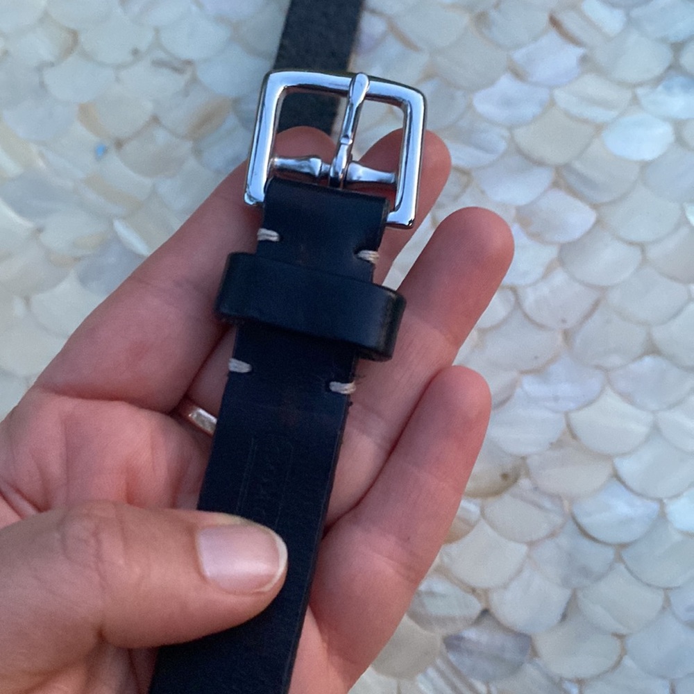 Coach black/silver genuine leather belt - Picture 2 of 11